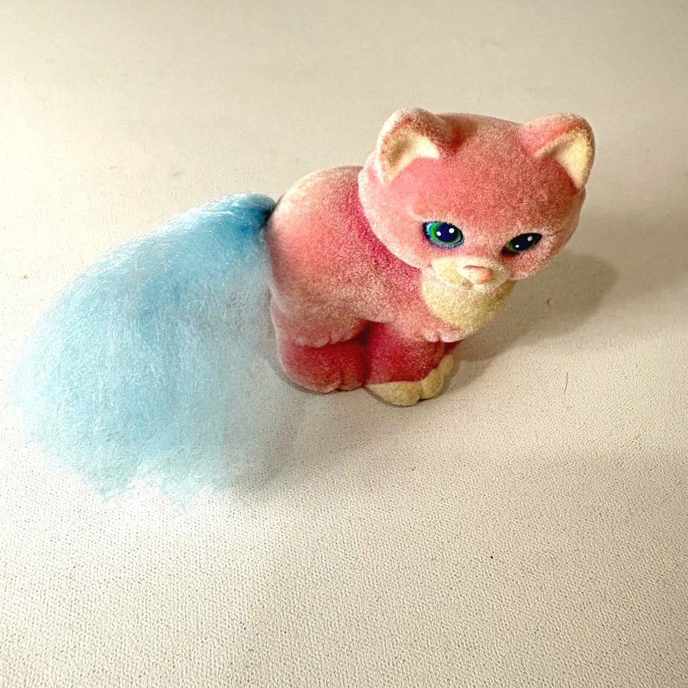 Vintage 1980s G1 My Little Pony Li'l Litters Persian Kitty Flocked Pink Cat Toy